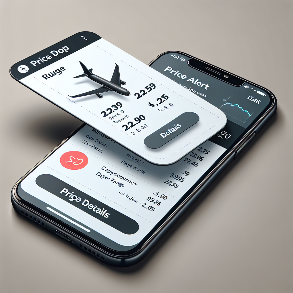 Telefon ekranında uçuş fiyat uyarısı bildirimi