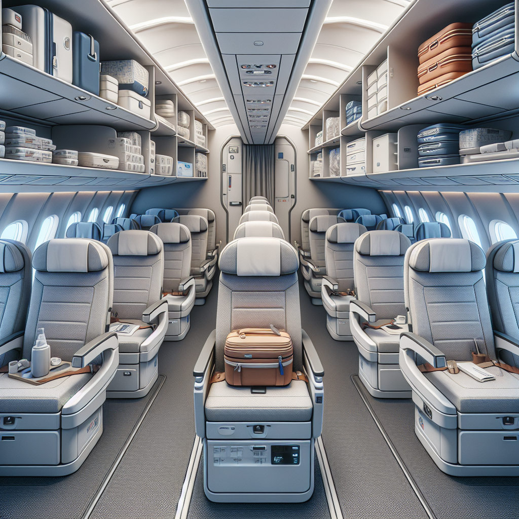 Uçak kabininde baş üstü dolabına yerleştirilen valizler ve koltuk altındaki kişisel eşya