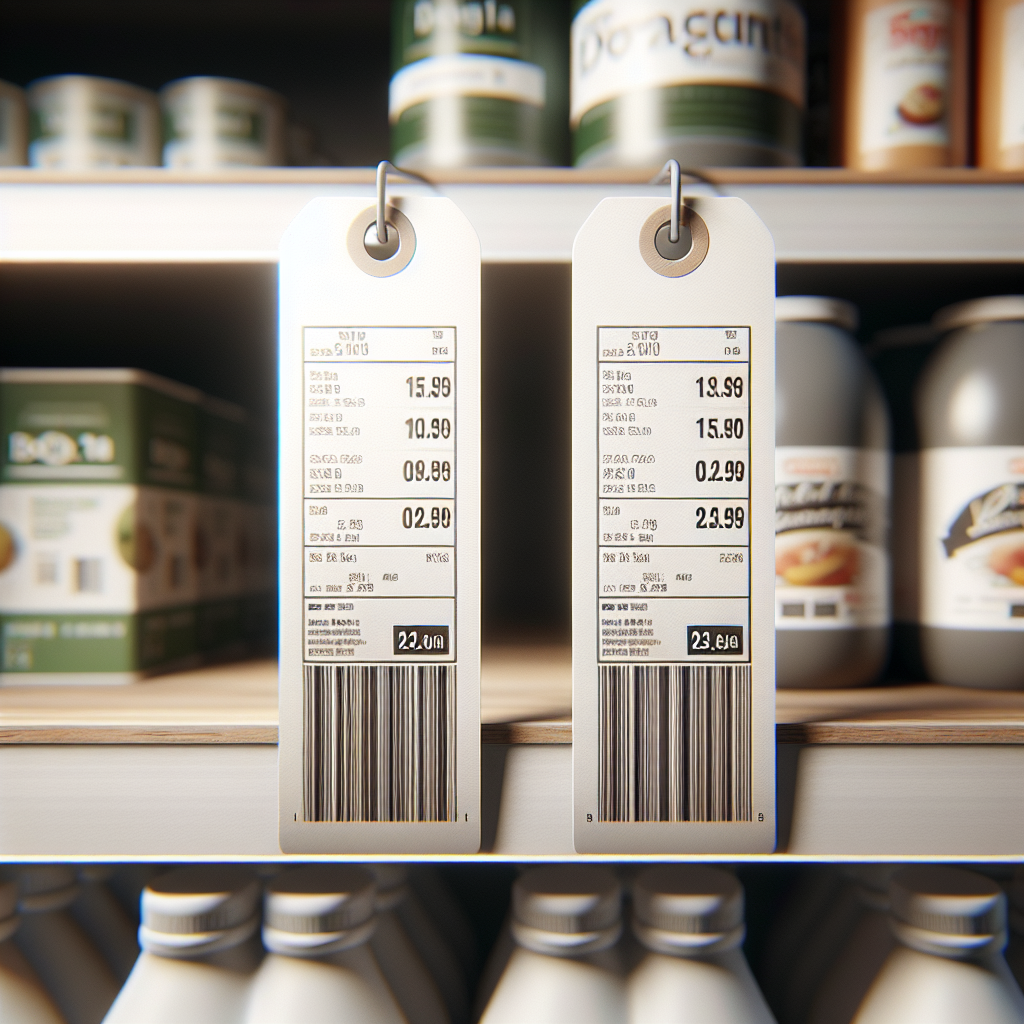 Market rafında aynı ürün için farklı tarihlerde değişen fiyat etiketleri