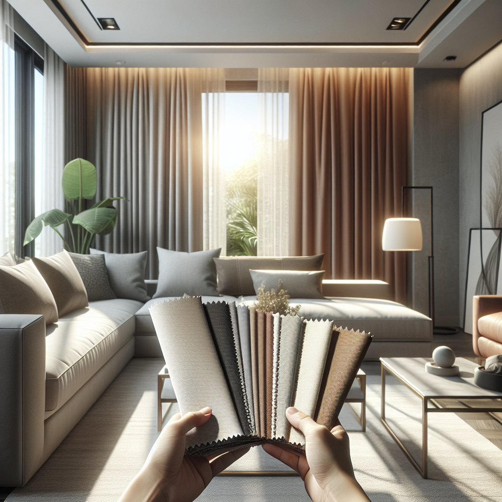 Elde farklı koltuk kumaşı numunelerinin doğal ışıkta incelenmesi