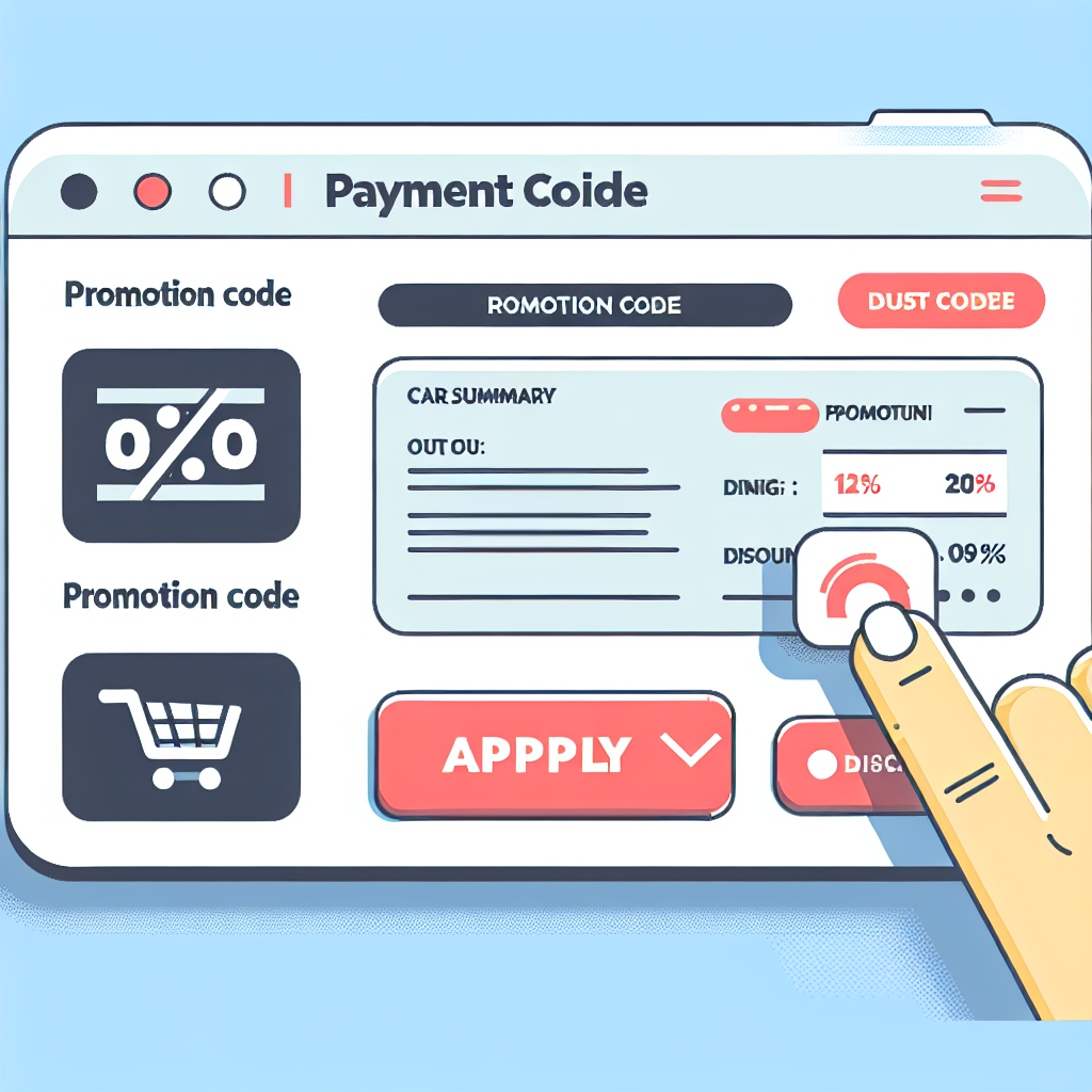 Ödeme sayfasında promosyon kodu alanı ve indirim satırını gösteren illüstrasyon