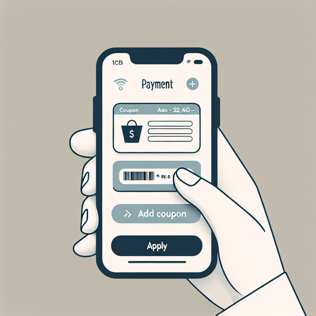 Mobil uygulamada kupon ekleme alanını gösteren illüstrasyon